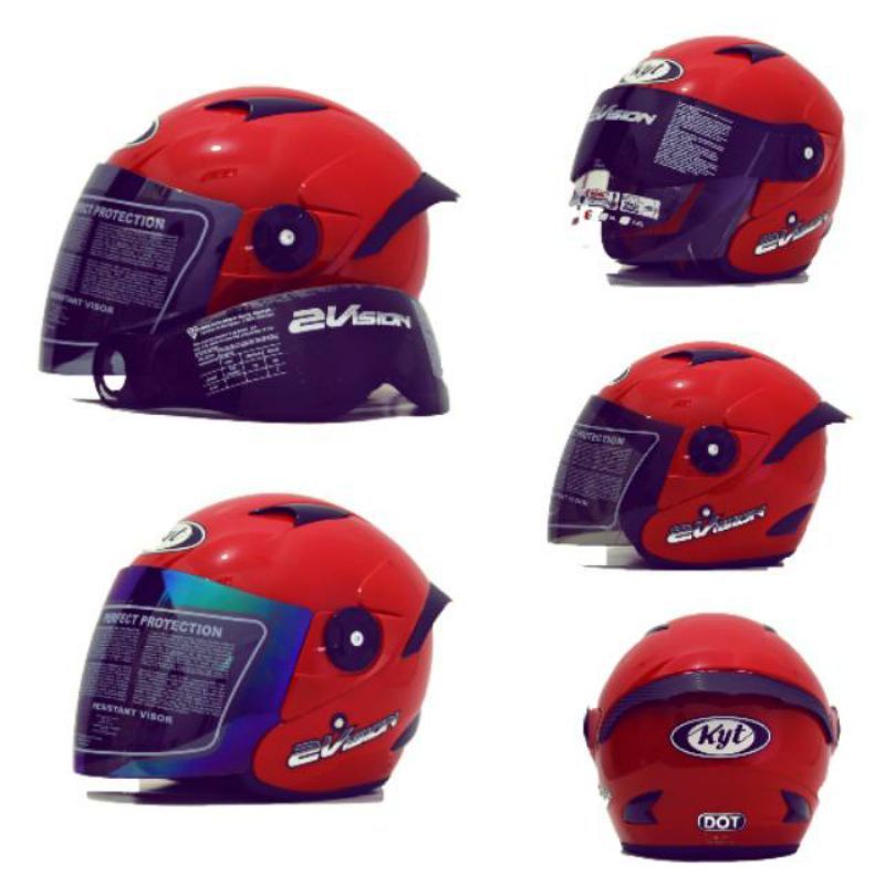 HELM KYT 2 VISION MERAH FERARI PAKET GANTENG