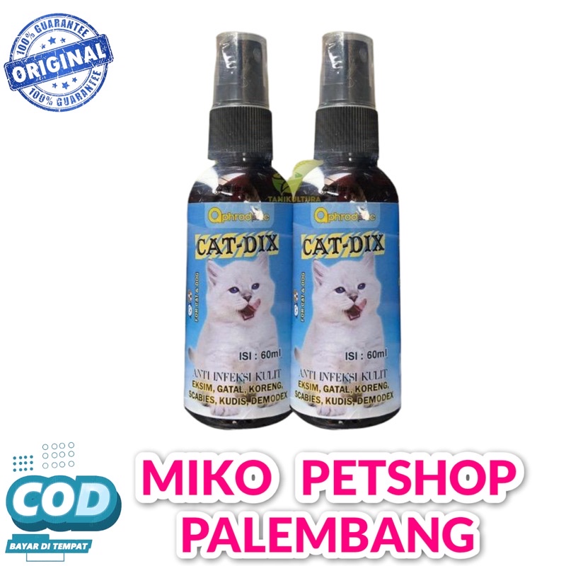 CatDix spray - Obat spray untuk penyakit kulit kucing terkena scabies jamur gatal koreng dll yang disebabkan jamur parasit dan kutu