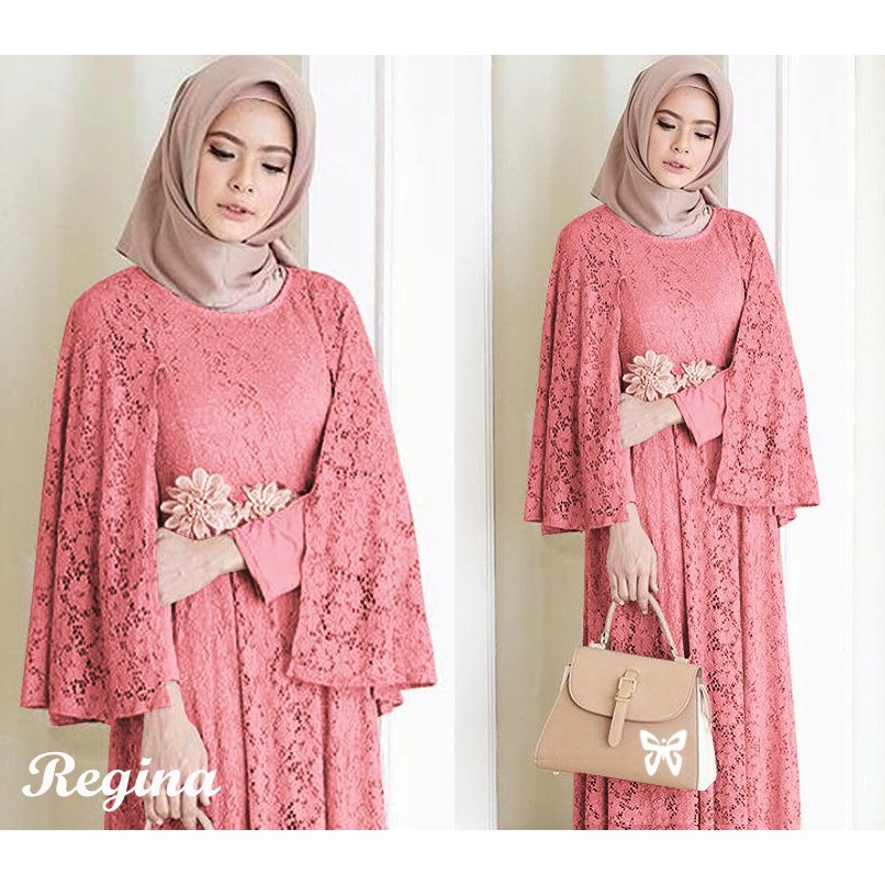 HOPYLOVY - Gamis Brukat Wanita Maxi Regina