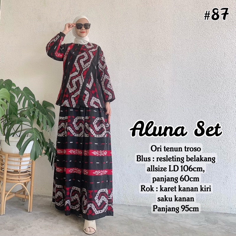 Setelan Set Blus dan Rok Ori Tenun Troso Baju Atasan dan Rok