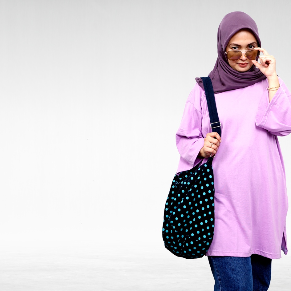 Lilac Kaos Oversize Wanita lengan 7/8 Basic Oversized Busui dan NonBusui