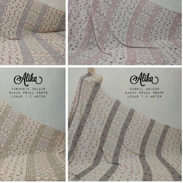 KAIN PRADA CREPE MOTIF ALIKA GAMIS TUNIK BLOUSE ☊