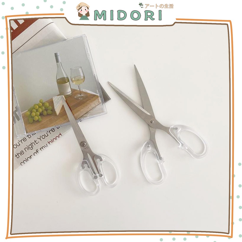 

[MIDORI] Gunting Kertas Aesthetic Transparan Scissors Scrapbook Use - F0091