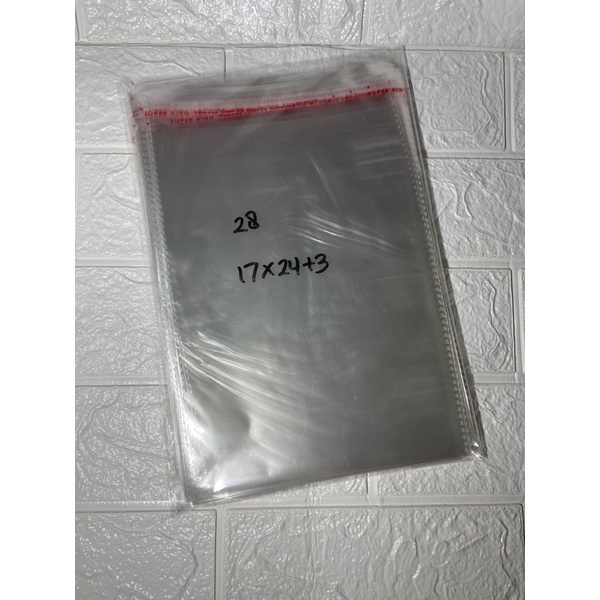 17x24 28 MICRON 100 PCS / PLASTIK UNDANGAN / PLASTIK HIJAB / PLASTIK OPP SEAL