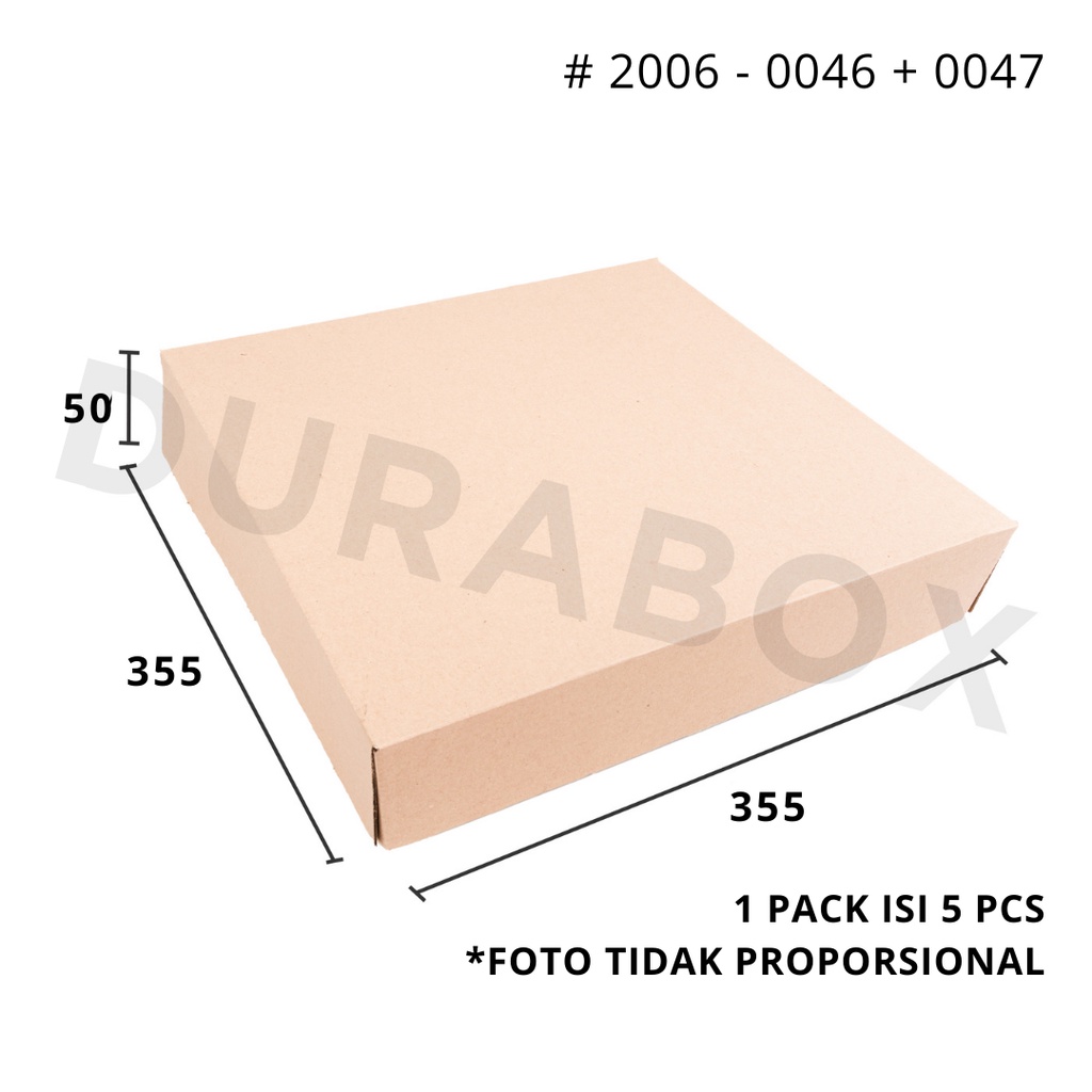 

35.5 x 35.5 x 5 cm TUMBU-TUTUP | KARDUS / KARTON BOX CORRUGATED - KEMASAN / PACKAGING / PACKING MAKANAN | #2006-0046+0047