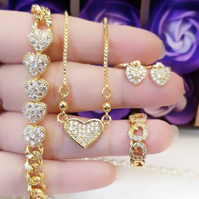 Xuping set perhiasan lapis emas 24k 1511h