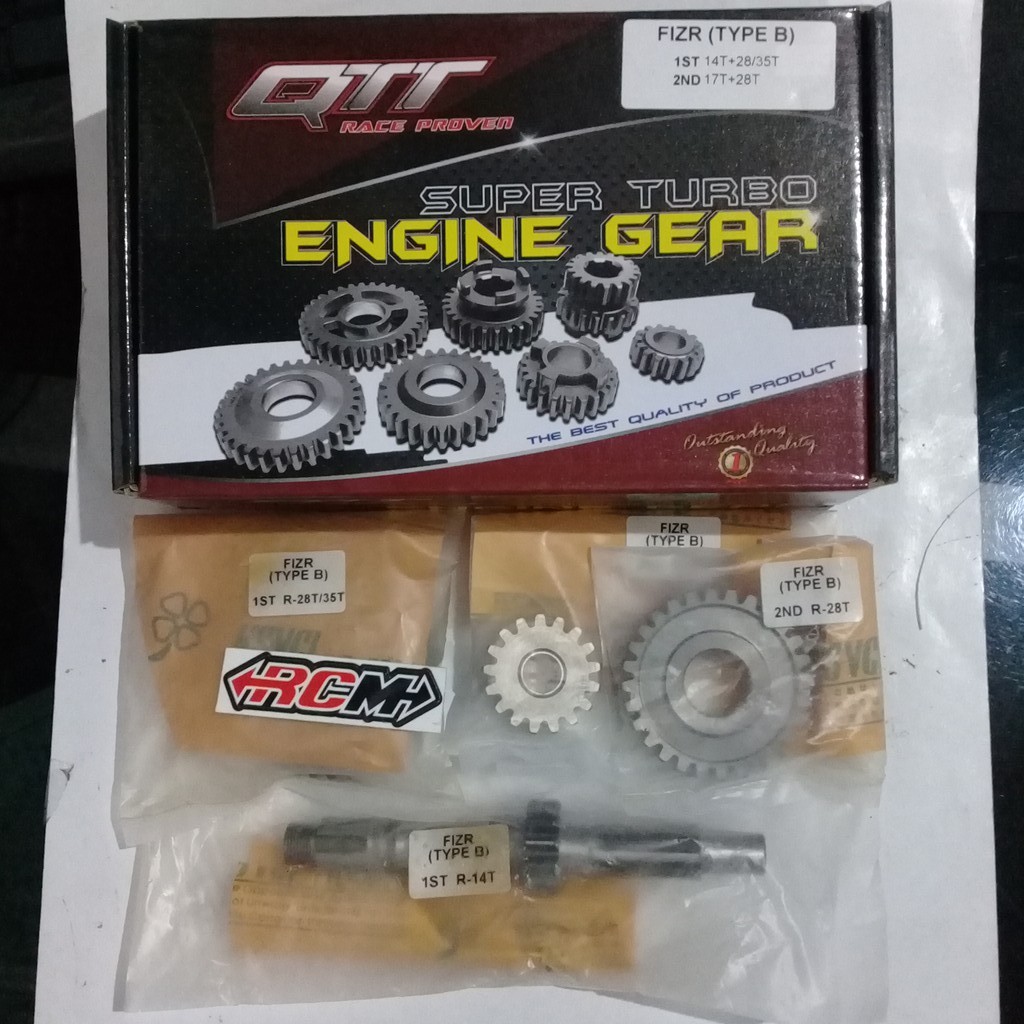 GEAR BOX GEAR GER GIR RASIO RATIO FIZR F1ZR FORCE 1 TYPE B 1ST 14T + 28T / 35T 2ND 17T + 28T ORI QTT