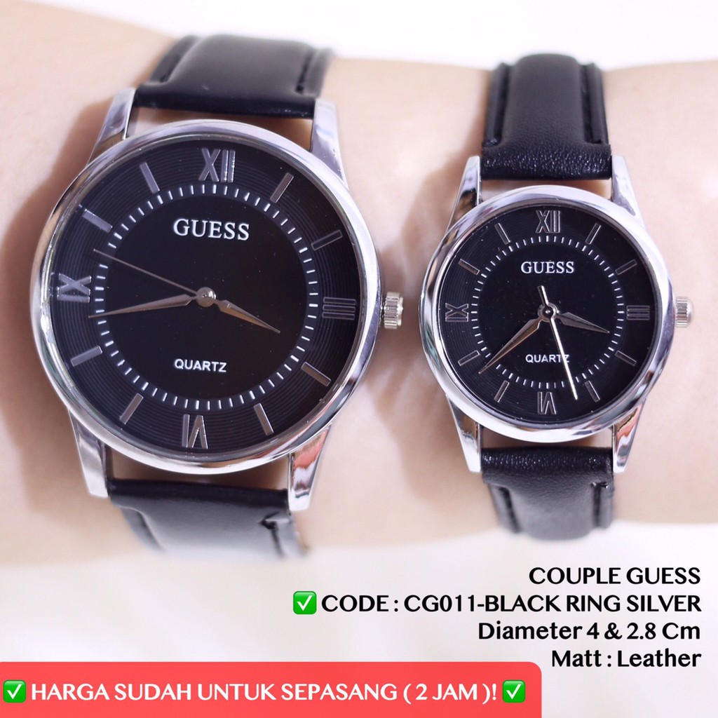 Jam tangan couple guess HARGA SUDAH SEPASANG FREE BATERAI CG011 CG012