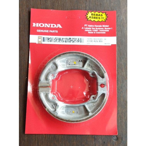 KAMPAS REM BELAKANG TROMOL METIC HONDA ORIGINAL 43130-KZL-930