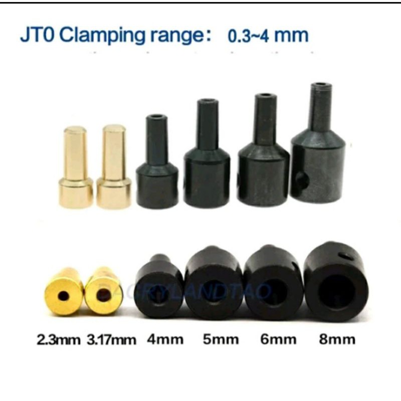 Coupler connector rod konektor kepala bor JT0 chuck 2.3/3.17/4/5/6/8/10 mm as shaft dinamo