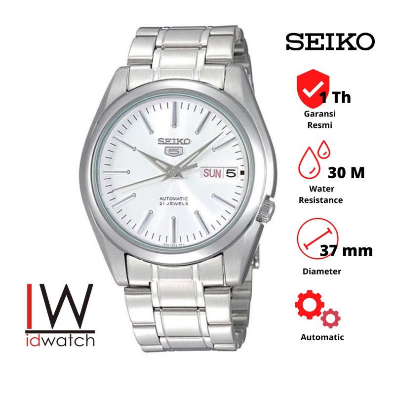 Seiko 5 SNKL41K1 Automatic Jam Tangan Pria Original SNKL41 Cowok Strap Rantai Stainless Bisa Couple