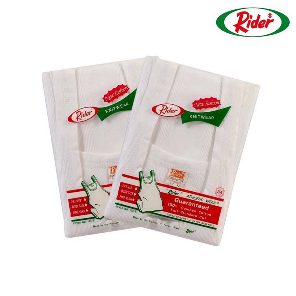 SINGLET PRIA KAOS DALAM RIDER SALUR R 123B PUTIH MODEL CLASSIC
