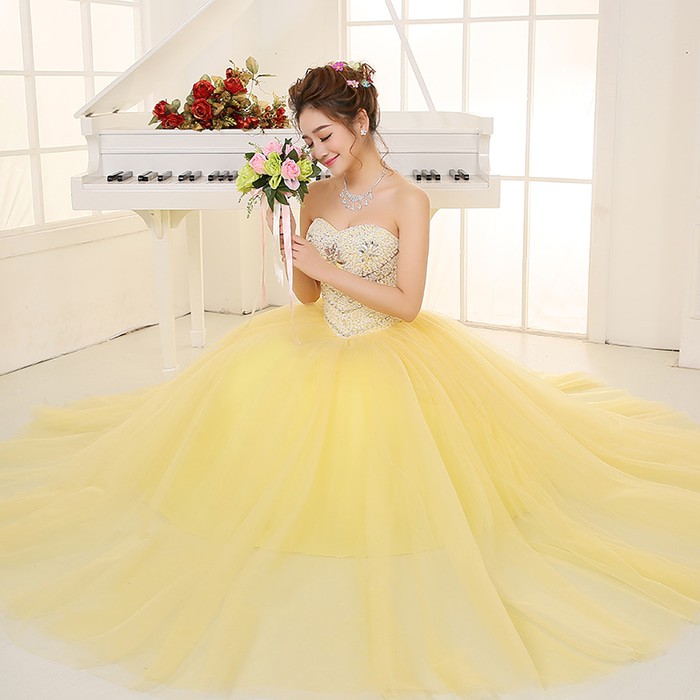 Gaun Pengantin 0450118 Kuning Wedding Gown Wedding Dress