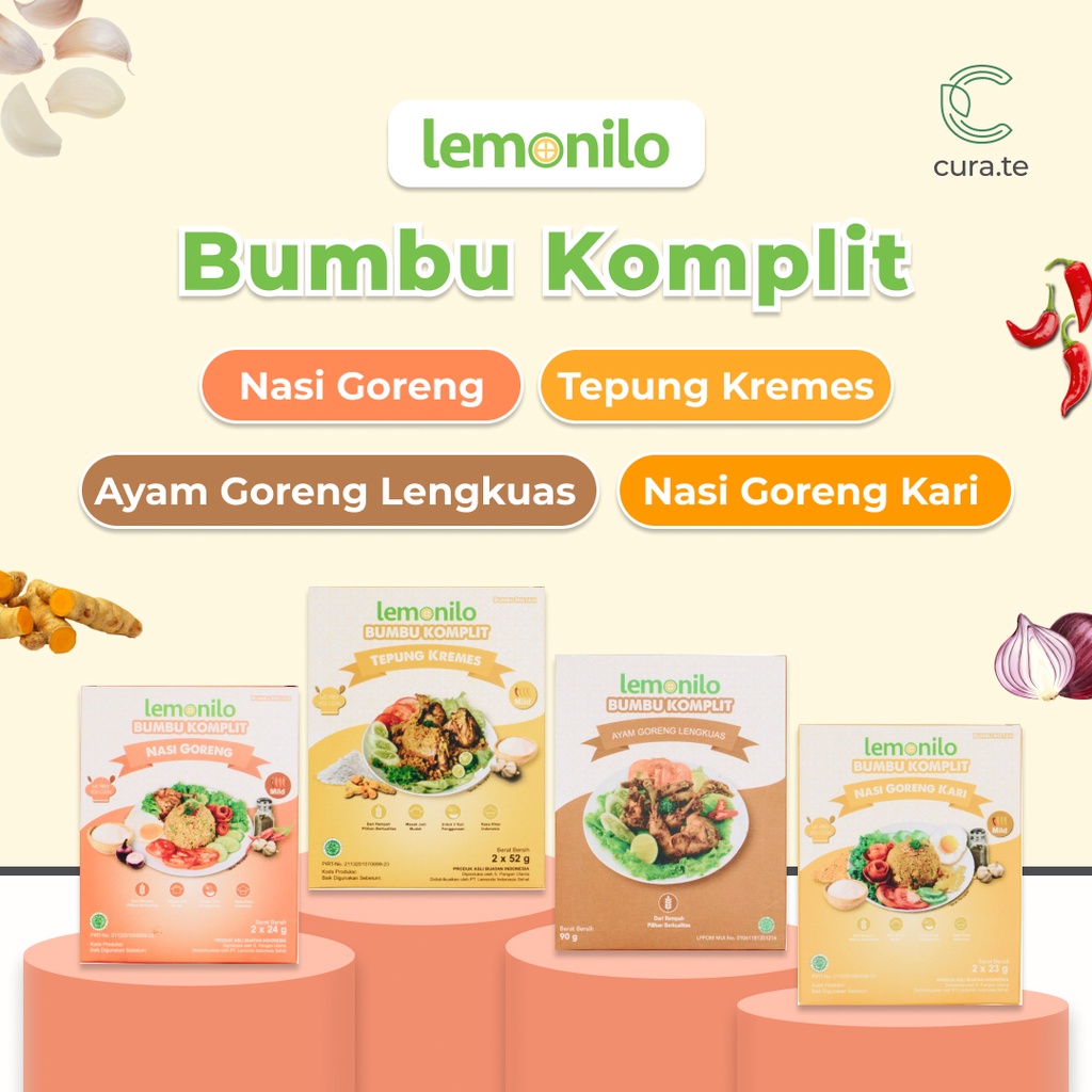 LEMONILO BUMBU KOMPLIT AYAM LENGKUAS NASI GORENG KREMESAN KARI INSTAN | BUMBU MASAK INSTAN