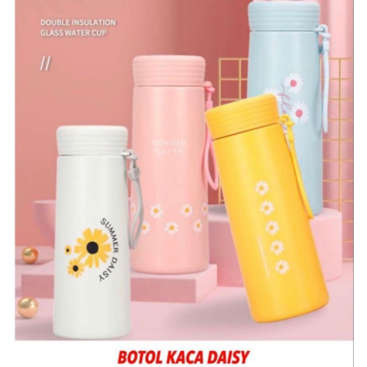 Botol Minum Kaca Daisy Isi 450 ML