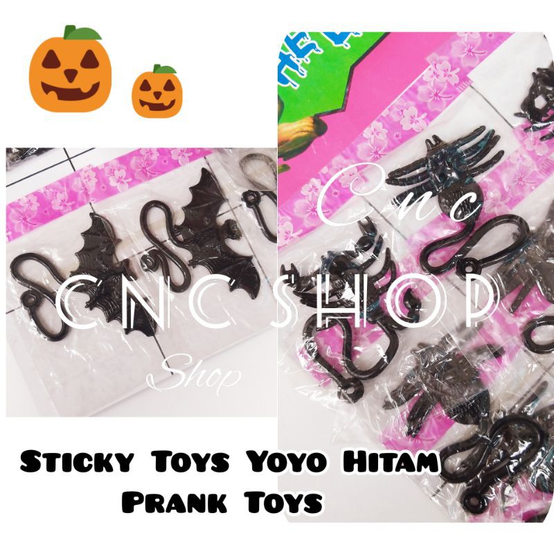 Sticky Toys Hitam Laba2 Kelelawar Kalajengking Yoyo Kecil Mainan Prank Jelly bisa Nempel Murah