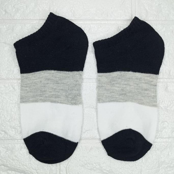 ☀ INDOLAND ☀ R097 Kaos Kaki Fashion Unisex Wanita Pria Murah Kaus Motif Semata Kaoskaki Ankle Sock Pendek-3 WARNA HITAM