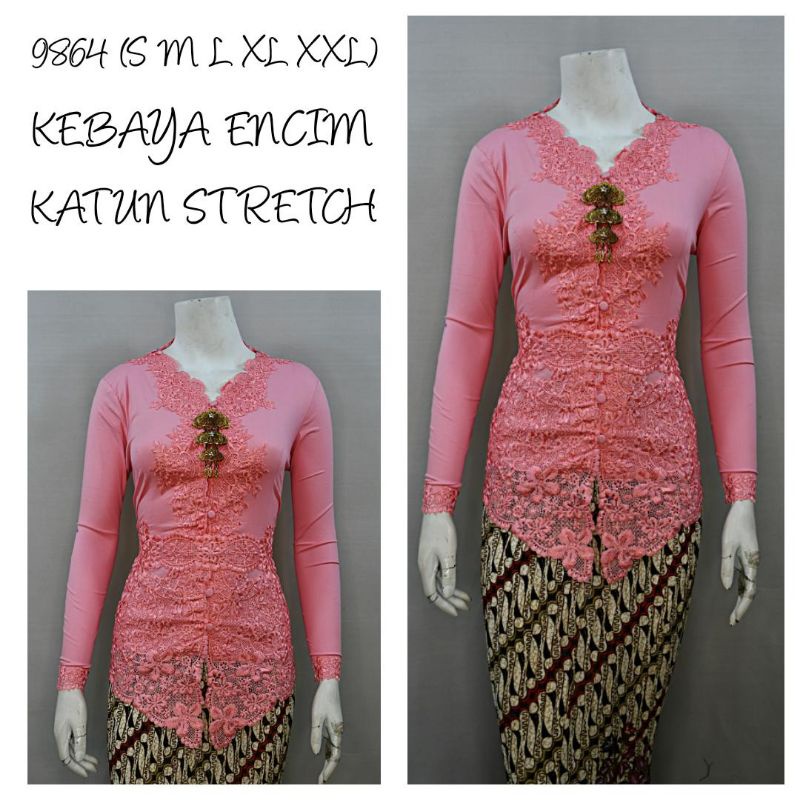 Indah KEBAYA ENCIM MODERN LENGAN PANJANG BORDIR SENADA KATUN STRETCH KEBAYA WISUDA KEBAYA KATUN KEBAYA AKAD KEBAYA HITAM S M L XL XXL 9864 G-2
