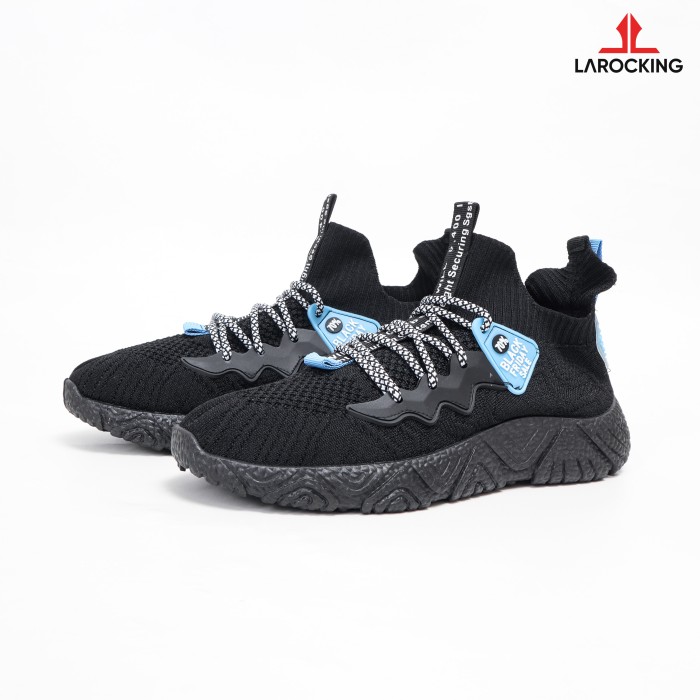 Larocking - Ventus Vol 1 Hitam | Sepatu Sneakers Running Gym Shoes - Hitam, 39