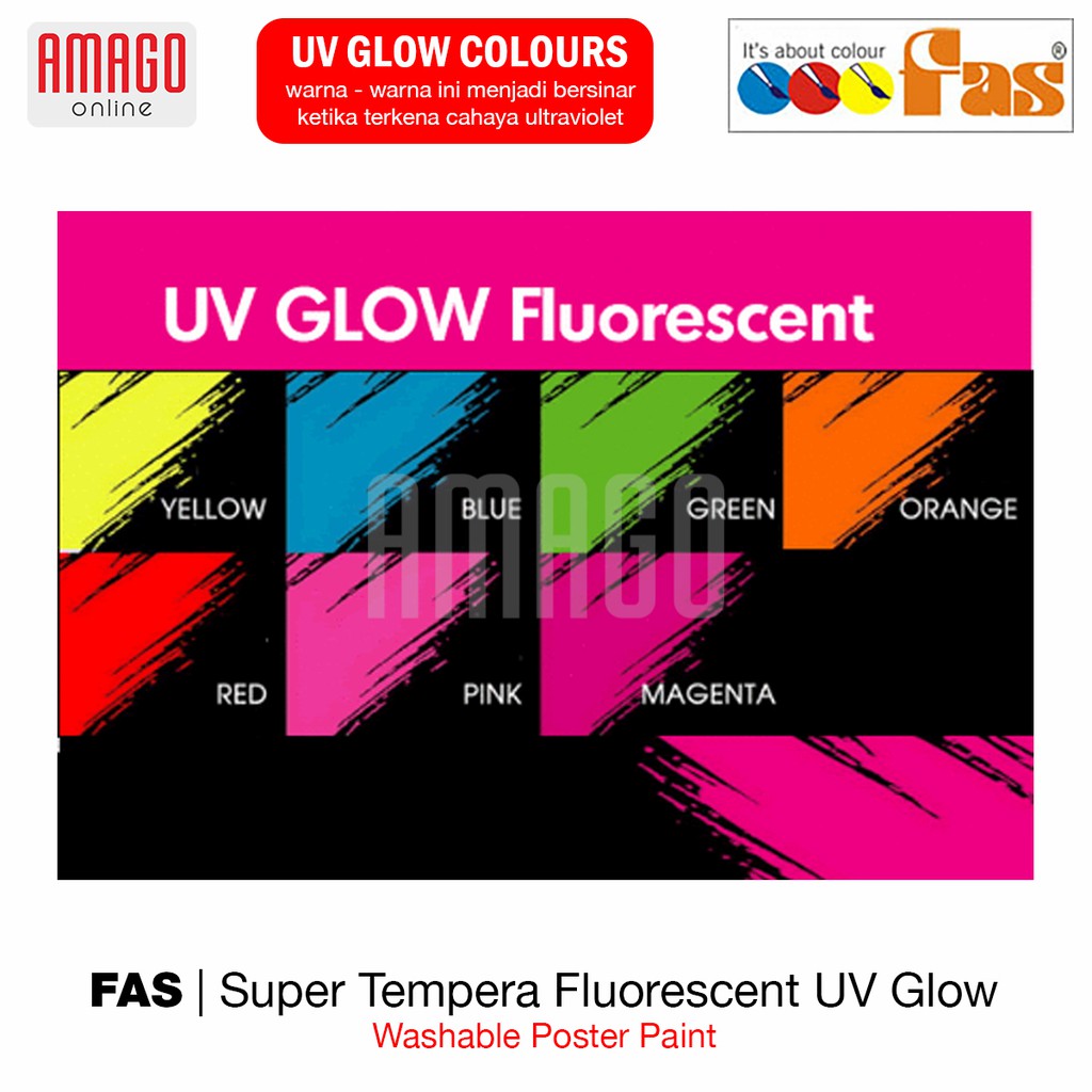 

MilL Cat Poster Lukis FAS Super Tempera - Fluorescent UV Glow Paint - 250 ml - Pilih Warna