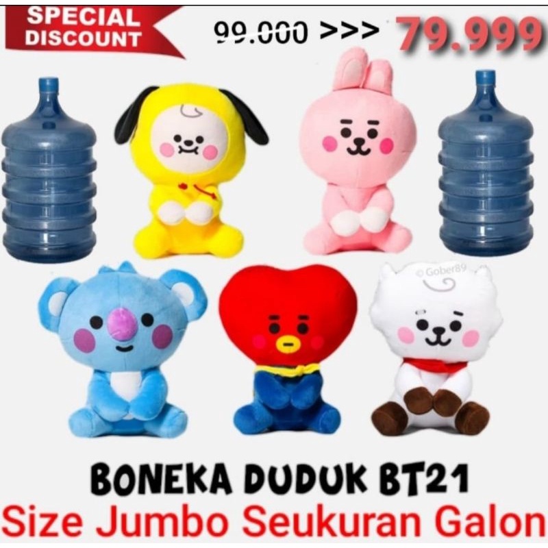 Boneka BTS BT21 Jumbo Tinggi 65 CM Bahan Yelvo Premium Super Lembut