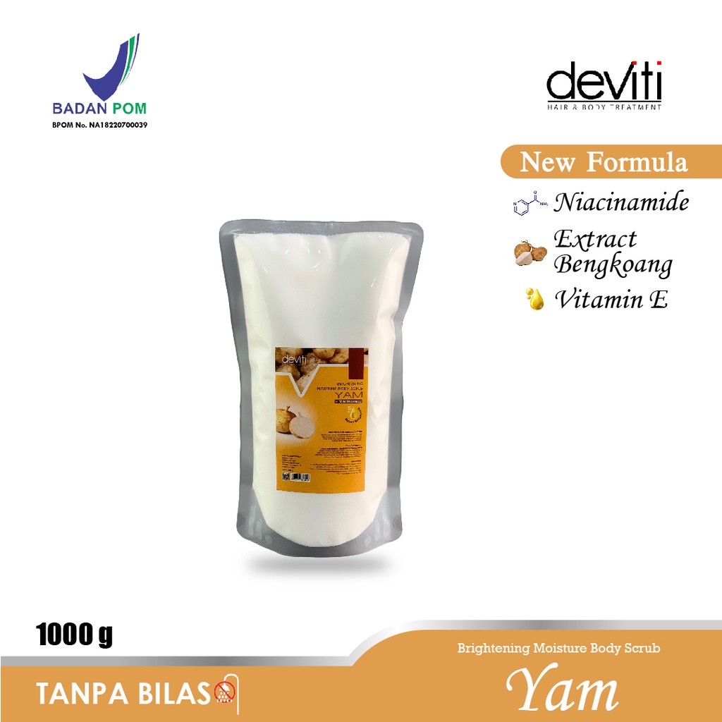 Deviti Refill 1Kg Moisture Body Scrub YAM Mencerahkan &amp; Mlelembabkan