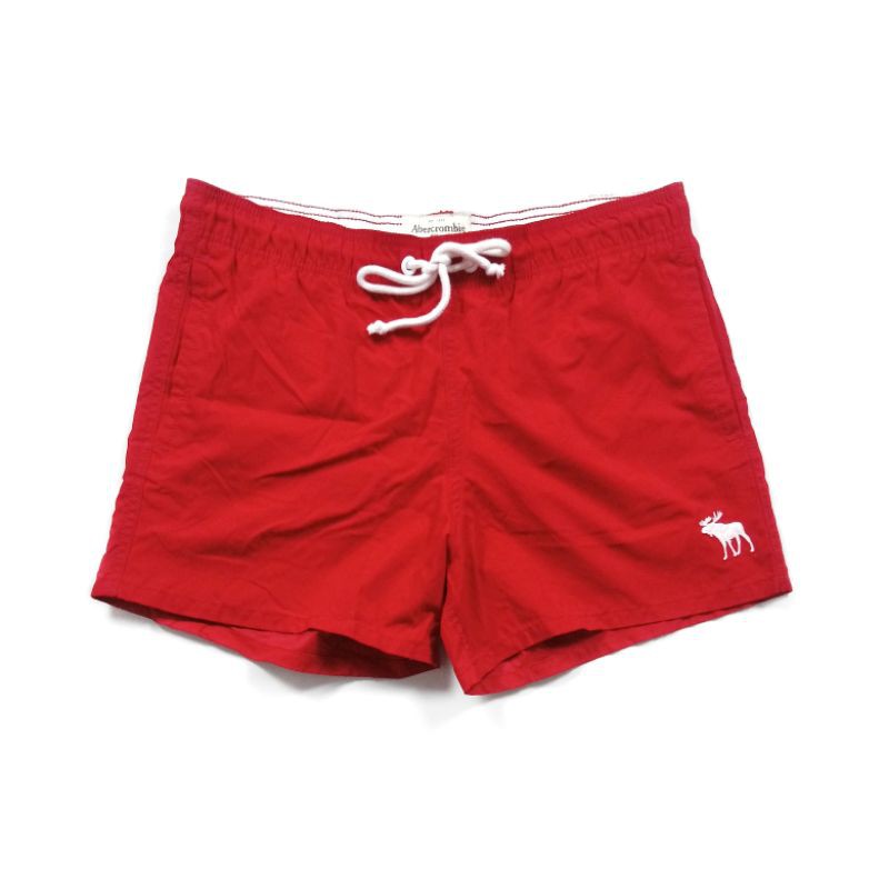 celana pantai renang Abercrombie & Fitch ORIGINAL Boardshort surf swimtrunk red
