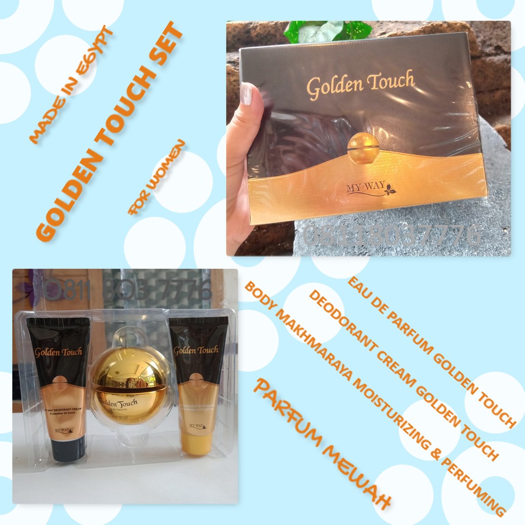 Golden Touch Set MY WAY for Women Parfum Deodoran Cream Body Makhmaraya