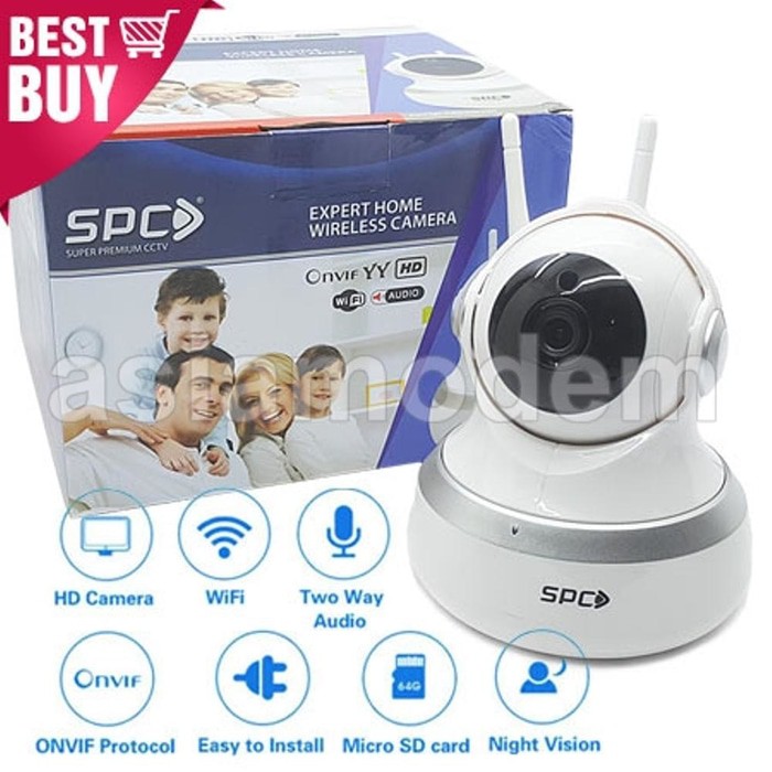SPC Expert IP Camera CCTV HD 720P Wifi Online Dual Antena Rotation Setting Mudah