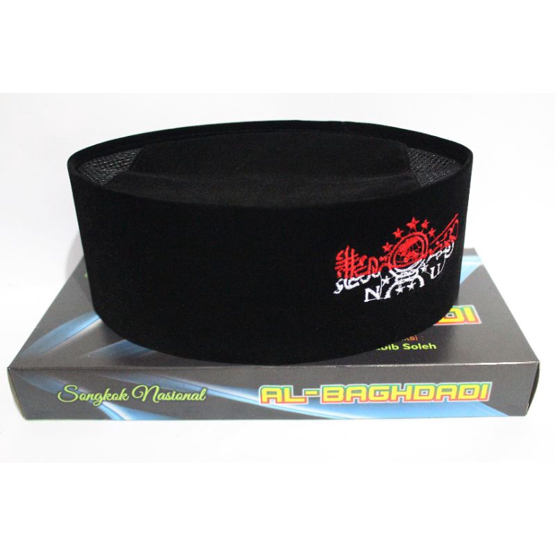 Peci Nu Ac Merah Putih/Peci Bordir NU Tinggi 9 cm/Peci Nu Ac/Peci Hitam Nu Ac/Peci Hitam Ac/Songkok 