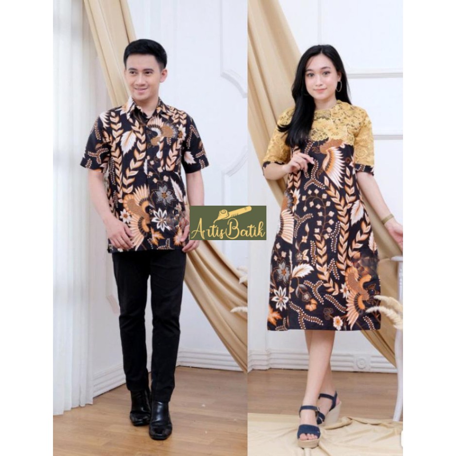 DRESS BROKAT CANDRAWASI  EMAS DRESS BROKAT BATIK DRESS BATIK SERAGAM KANTOR BATIK BROKAT CANDRAWASIH