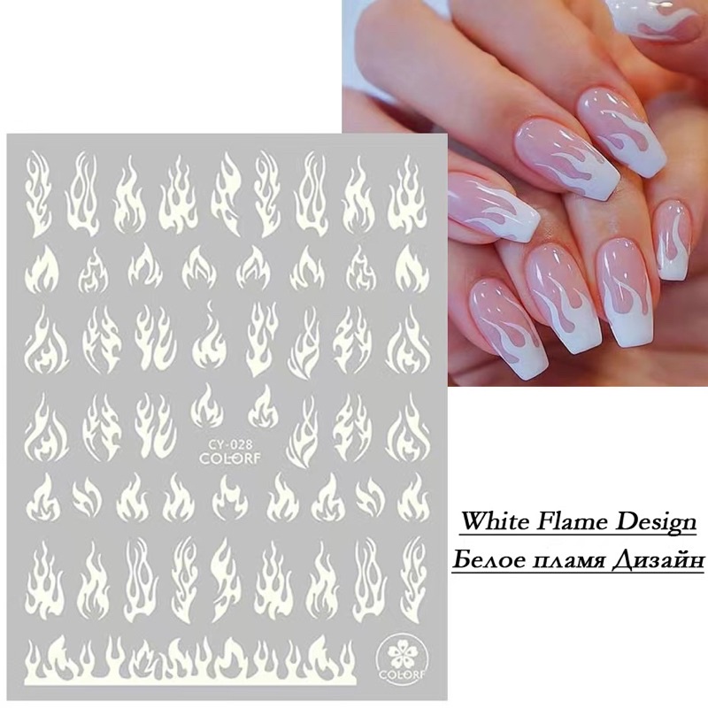 STIKER GLOW IN THE DARK STAR MOON FLAME NAIL STICKER MENYALA DALAM GELAP GLOW IN THE DARK STICKER