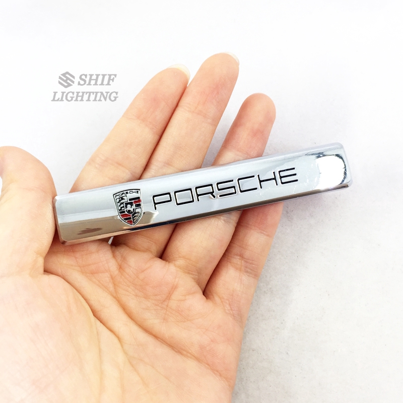 1pc Stiker Emblem Logo Porsche Bahan Metal Untuk Fender Samping Mobil Porsche