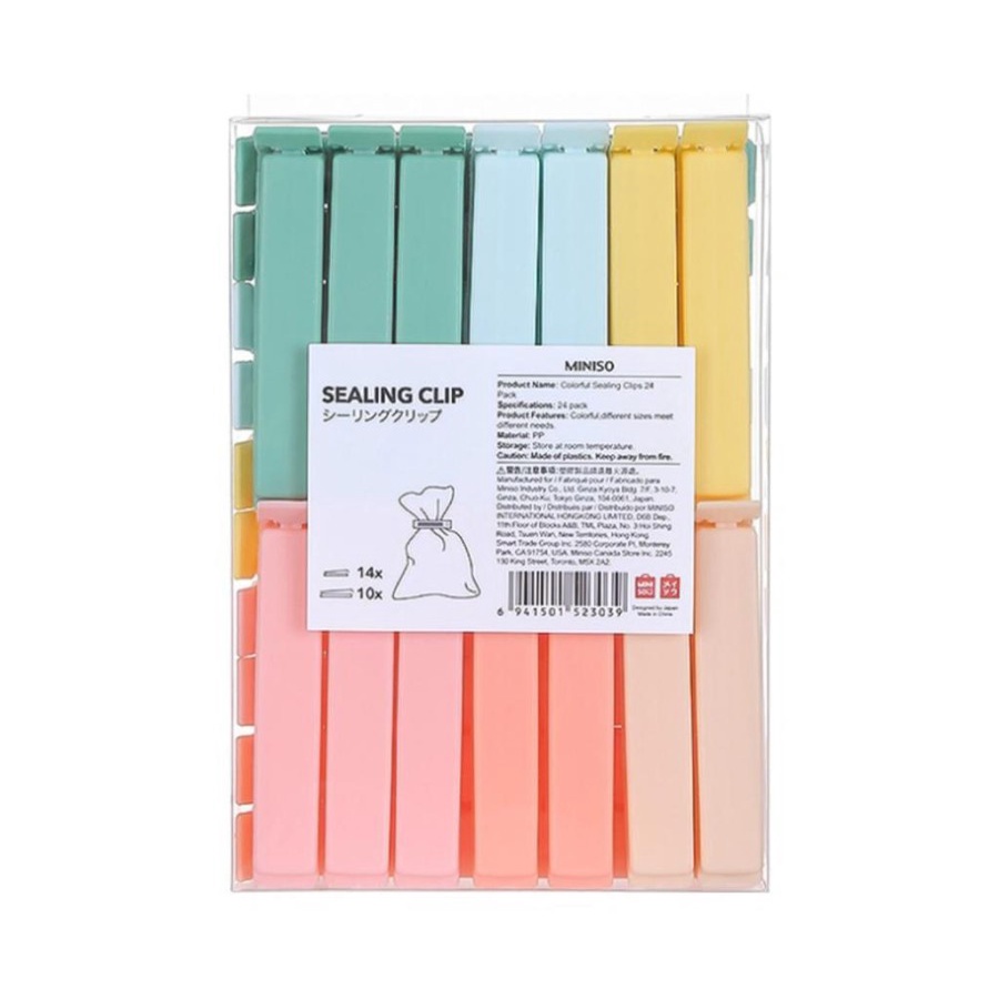 Miniso Sealing Clips 24Pack Colorful Segel Kantong Plastic