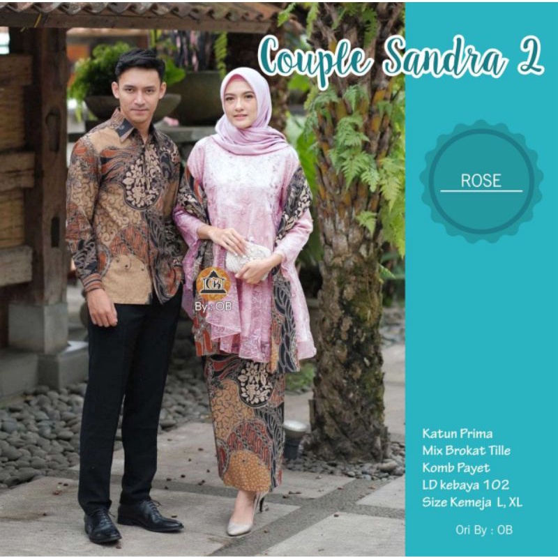 Batik Couple Brokat Sandra Couple Kebaya Wisuda, Kebaya Seserahan, Kebaya Termurah Modern