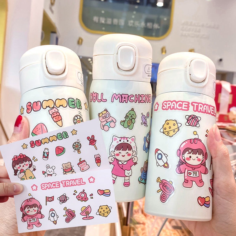 TERBARU COD Sticker Karakter Lucu Motif Wanita Korea Stiker Aesthetic Botol Cup Ponsel Serbaguna STC03 R2a