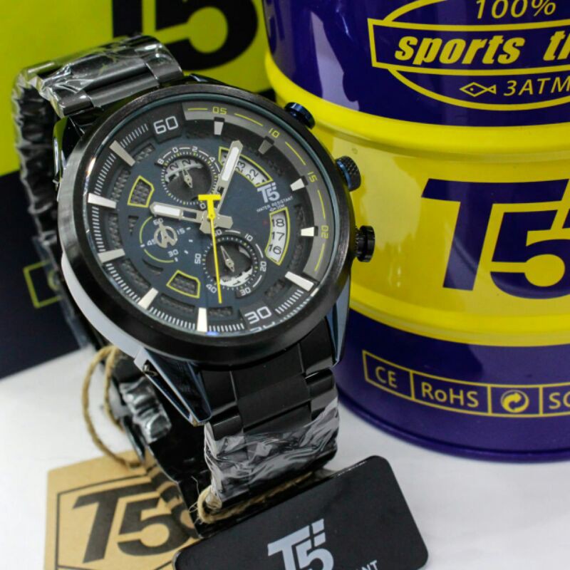 JAM TANGAN PRIA T5 H3733 CHRONO SPORT ORIGINAL TAHAN AIR FREE BOX PAPPER BAG