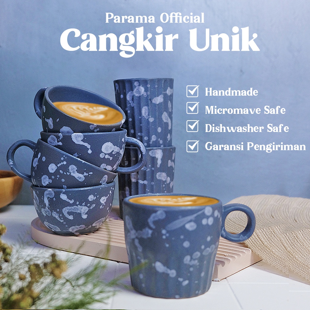 Cangkir Kopi Mug Keramik Set Unik Aesthetic Gelas Keramik