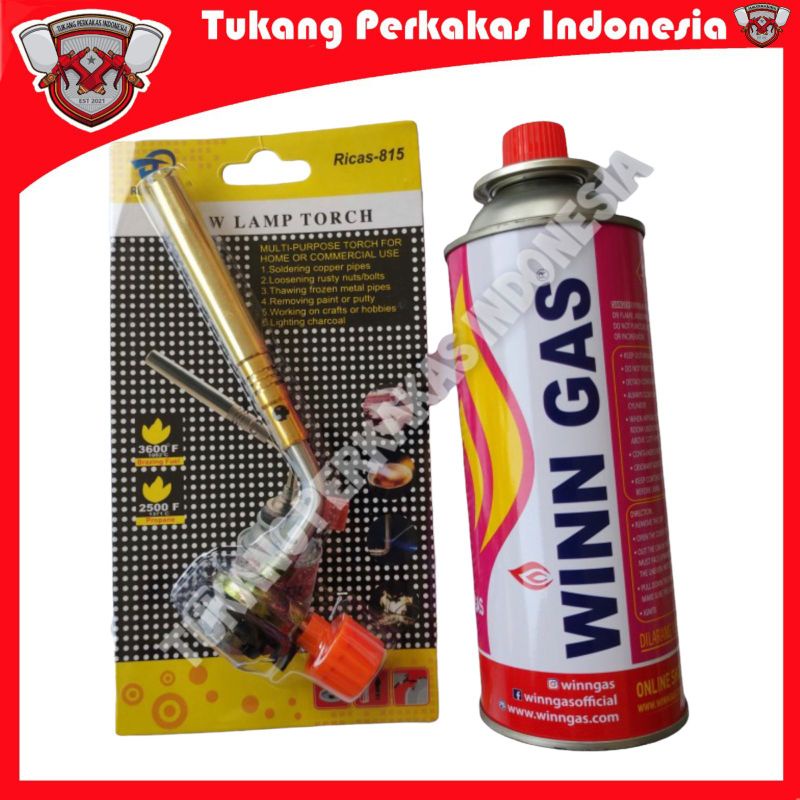 PAKET GAS TORCH MANUAL &amp; REFIL WIN GAS 235GR