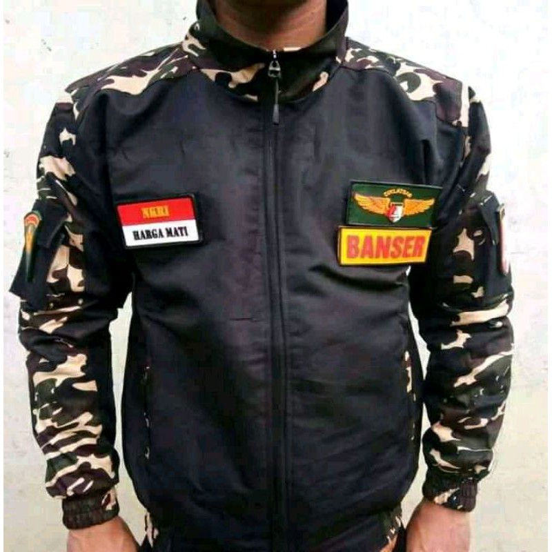 jaket Bomber BANSER perekat kombinasi katun twill