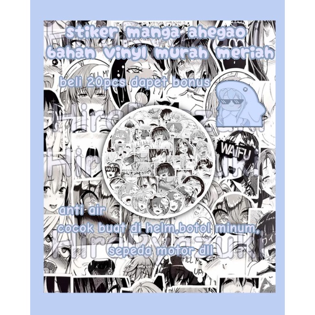 

(isi 15)Stiker manga ahegao bahan vinyl murah meriah