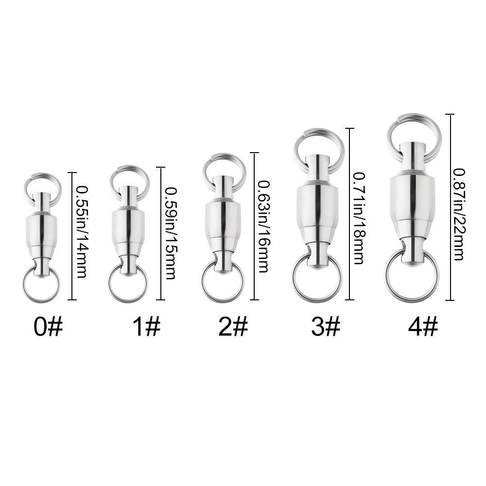 TOP 10pcs Konektor Memancing Rolling Swivel Tahan Lama Stainless Steel High Quality Bearing Barrel