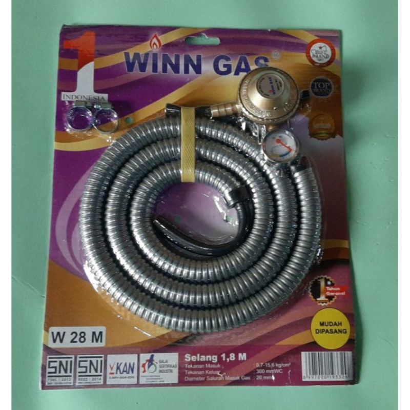 Winn Gas   SPFM W28 , Win Gas , Selang paket + regulator Meter