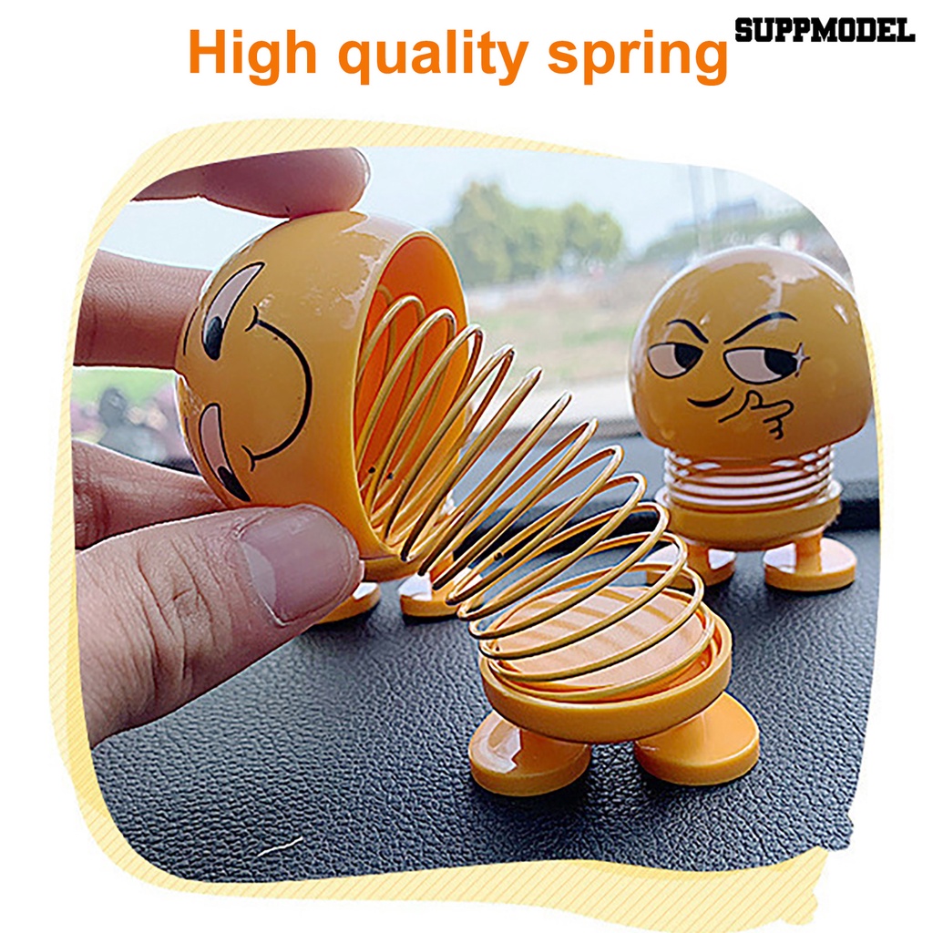 Suppmodel Boneka Pegas Smiley Face Kepala Bergoyang Untuk Dashboard Mobil