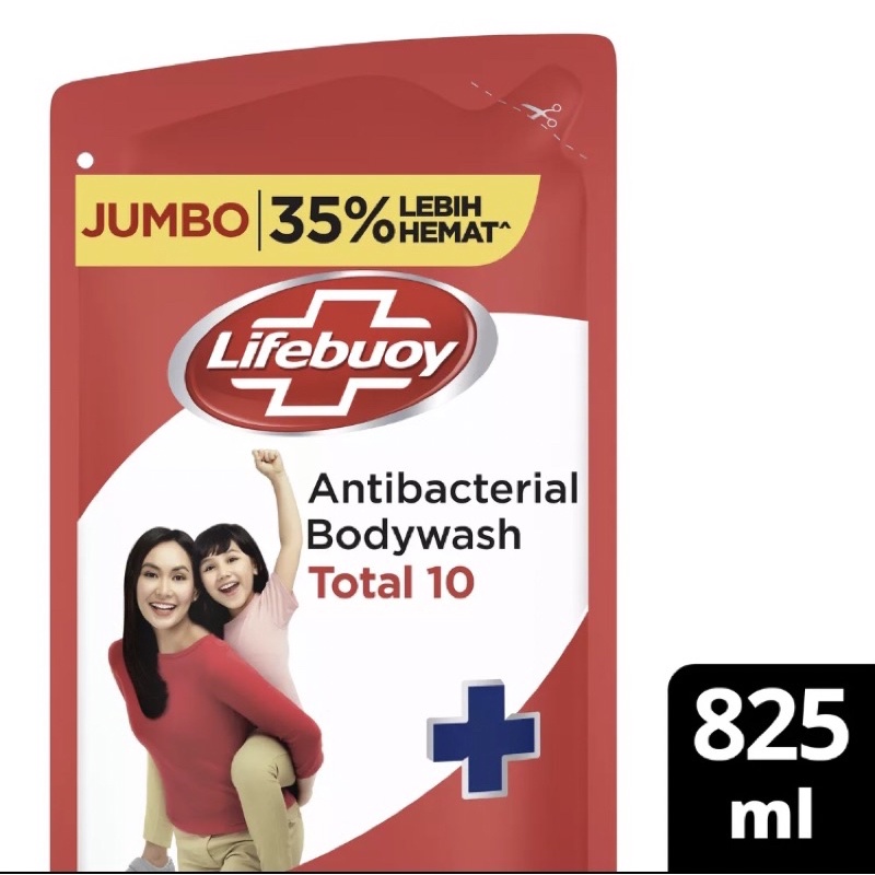 Lifebuoy Body Wash Antibacterial Sabun Mandi Cair Total 10 Refill 825 ml