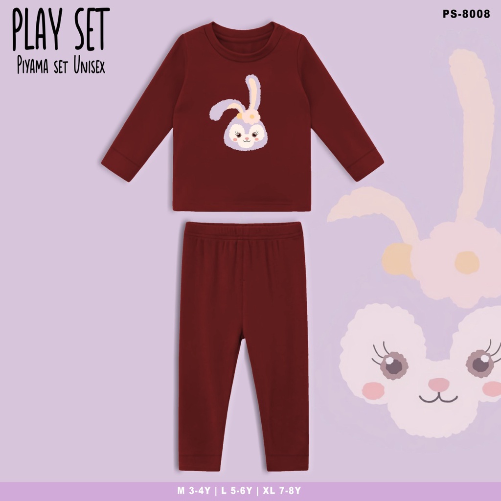 PLAYSET PAJAMAS ANAK BERGAMBAR RABBIT / BAJU TIDUR ANAK SET / TERMURAH