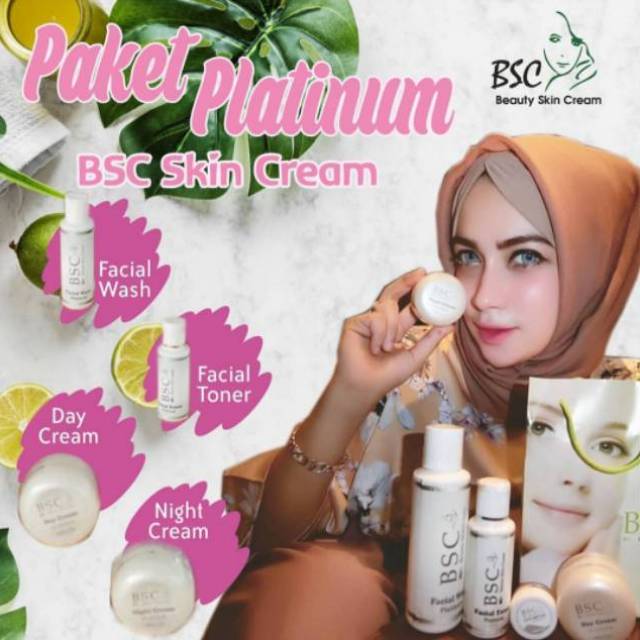 Bsc Paket Platinum Cream Pemutih Wajah Alami