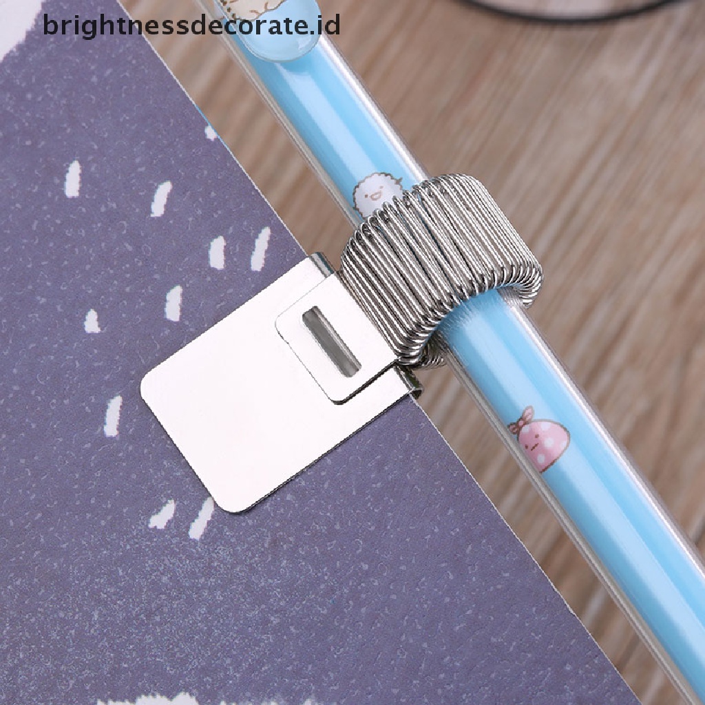 (Birth) 1pc Klip Metal Elastis Holder Pulpen / Notebook / Stationery