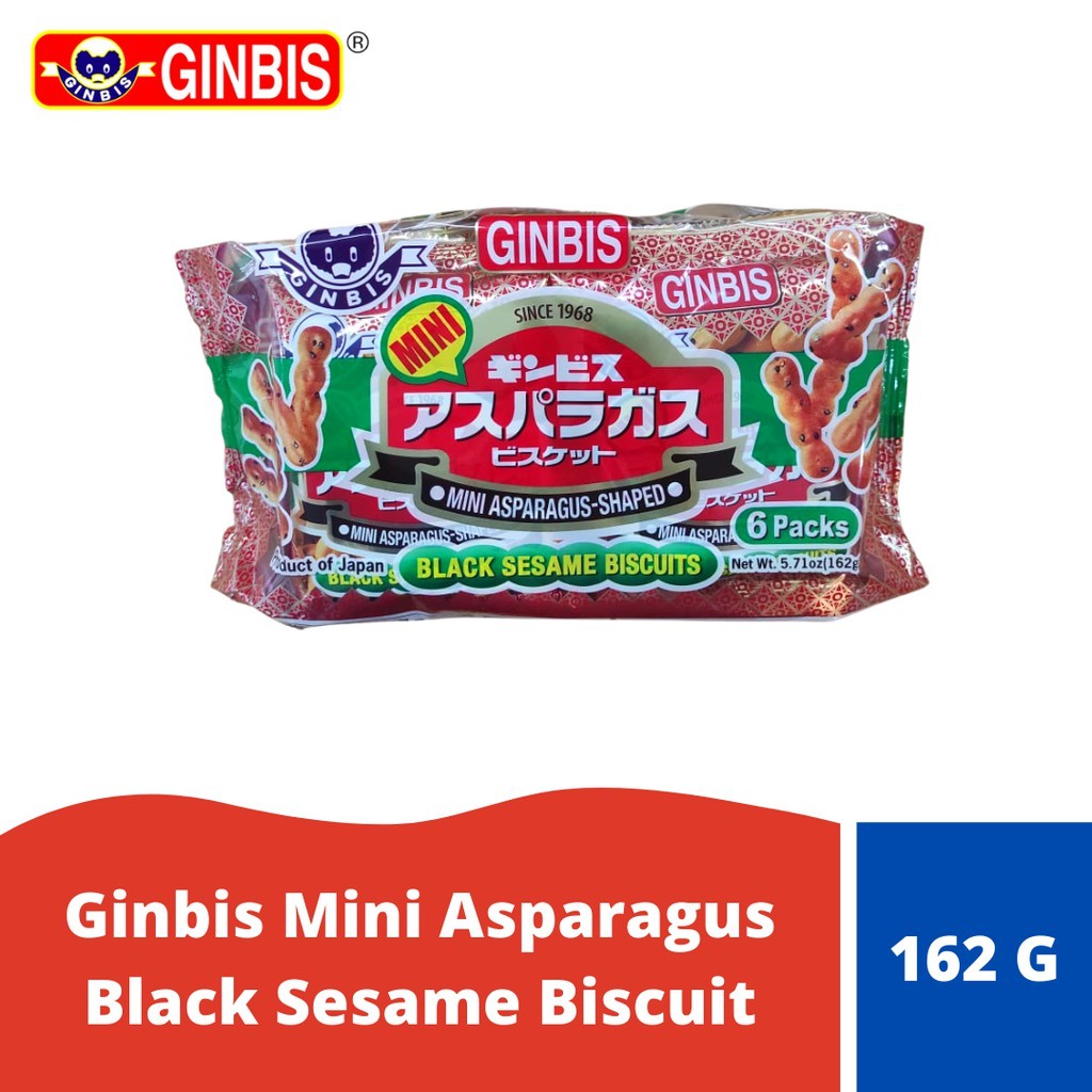 

Ginbis Mini Asparagus Black Sesame Biscuit (6 Packs)