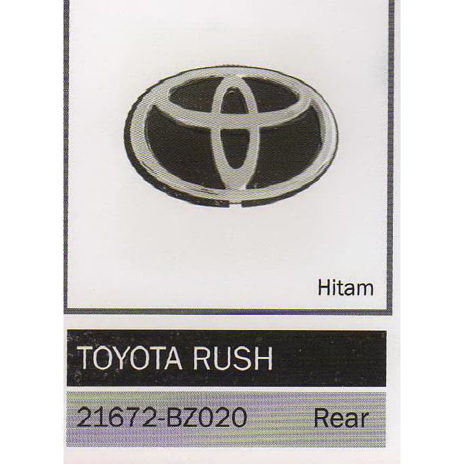 Emblem Logo Toyota Ban Serep Belakang Toyota Rush